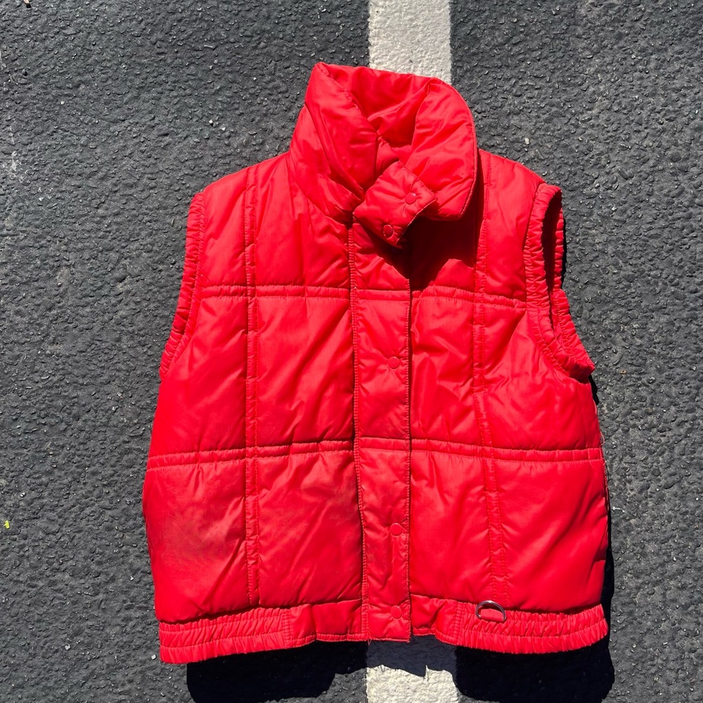 Red puffer vest